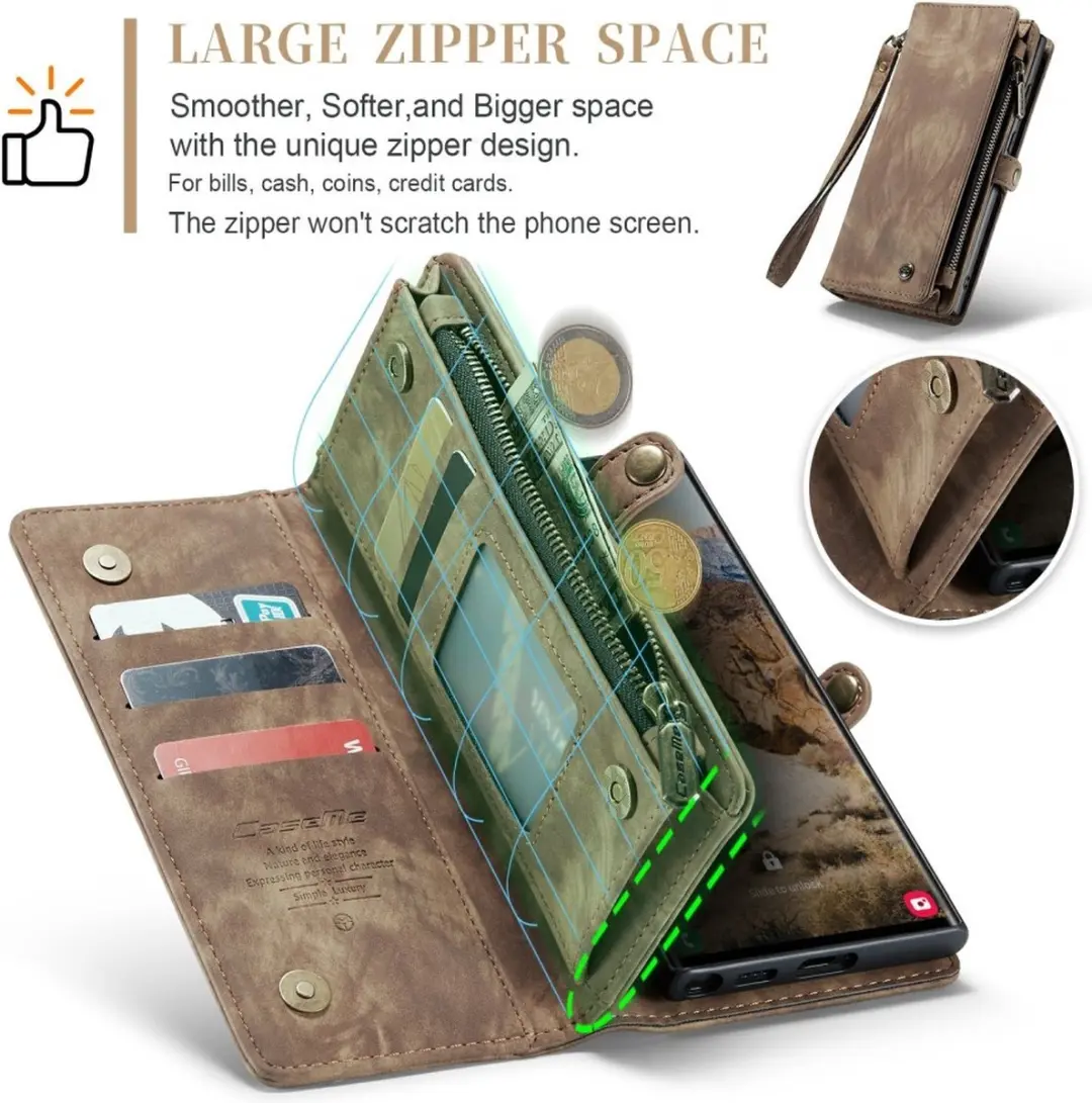 Caseme 008 Book Case & Back Cover Samsung Galaxy S24 Ultra - Licht Bruin