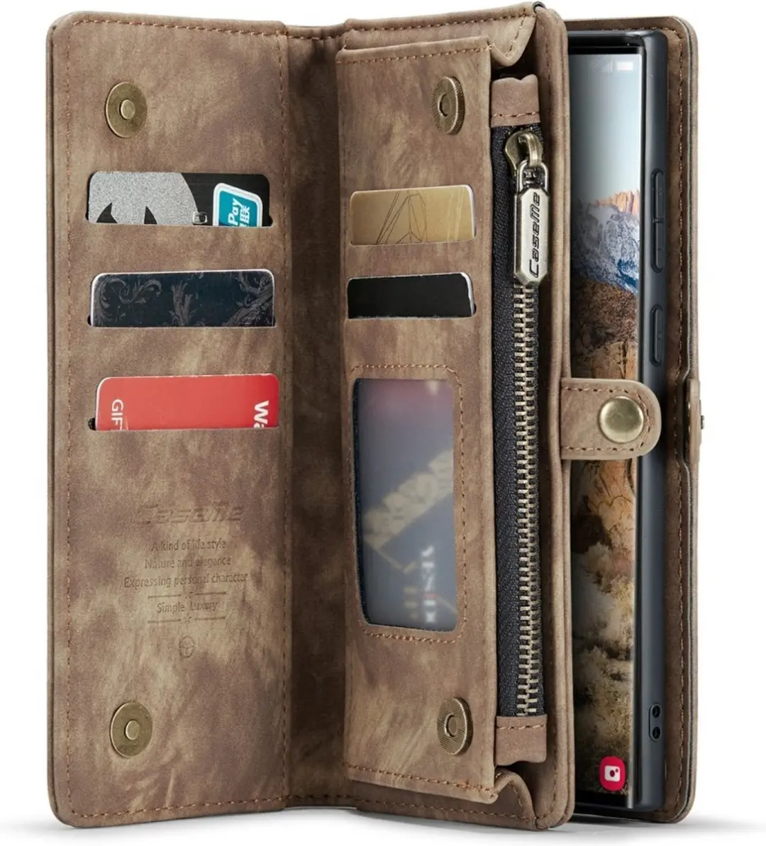 Caseme 008 Book Case & Back Cover Samsung Galaxy S24 Ultra - Licht Bruin