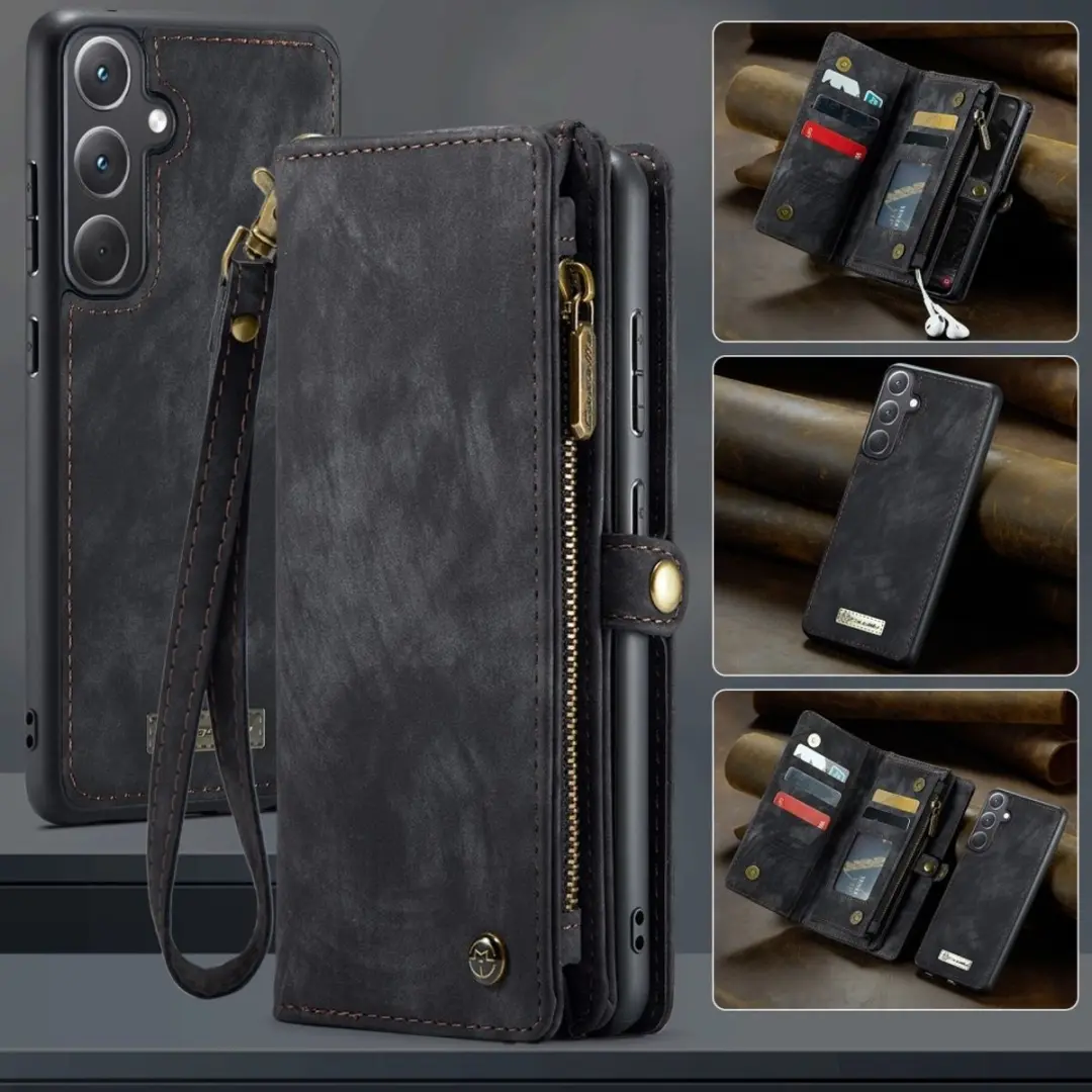 Caseme 008 Hoesje Samsung Galaxy A36 - 2-in-1 Book Case - 8 Pasjes - Zwart