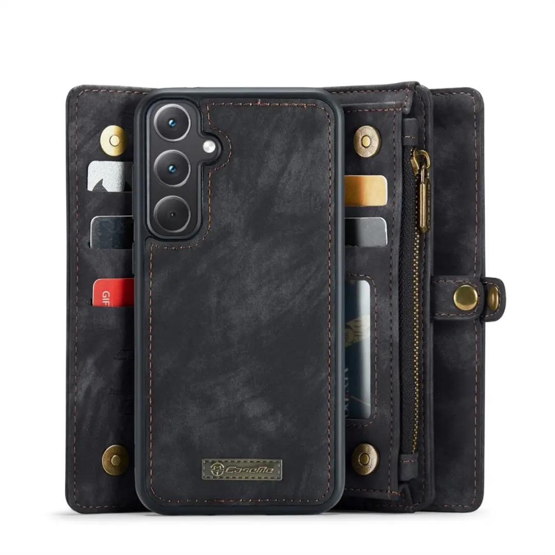 Caseme 008 Hoesje Samsung Galaxy A36 - 2-in-1 Book Case - 8 Pasjes - Zwart