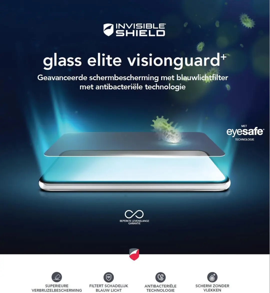 ZAGG InvisibleShield Glass Elite VisionGuard+ iPhone 12 Mini - Blauw lichtfilter