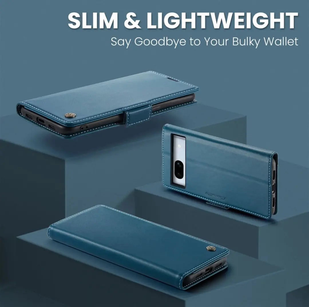 Caseme Wallet Case Google Pixel 7a - Blauw - RFID & Magneetsluiting