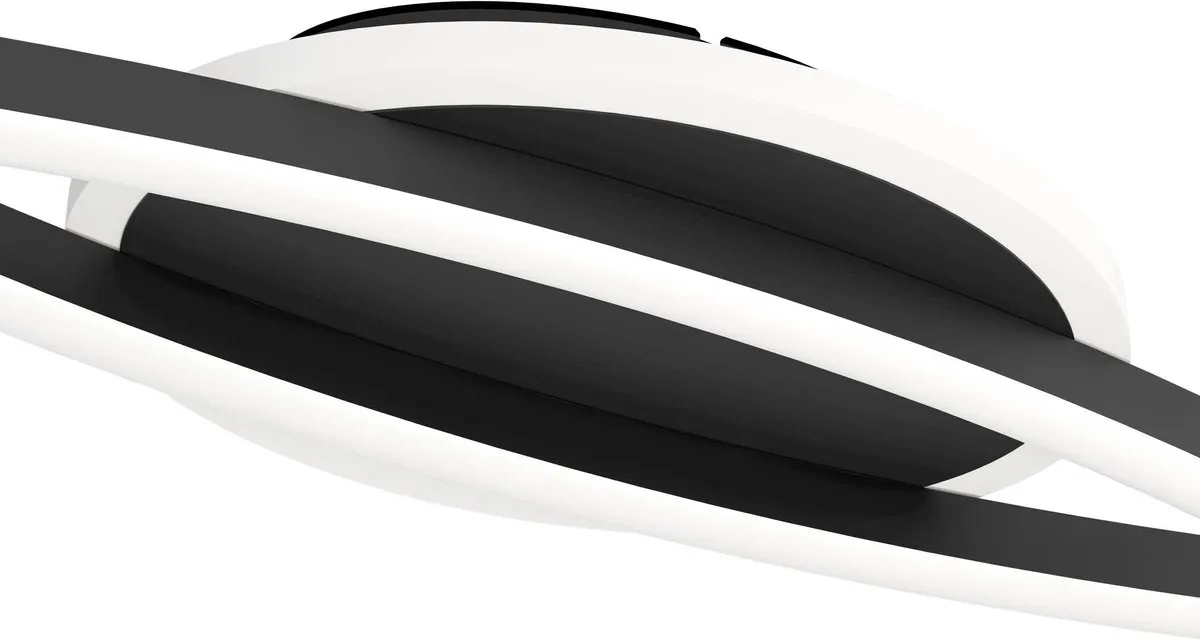 Eglo Lungolago Plafondlamp LED 74cm - Dimbaar - Zwart/Wit