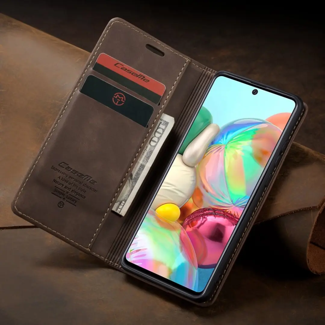 Caseme 013 Book Case Hoesje Samsung Galaxy A71 - Donkerbruin
