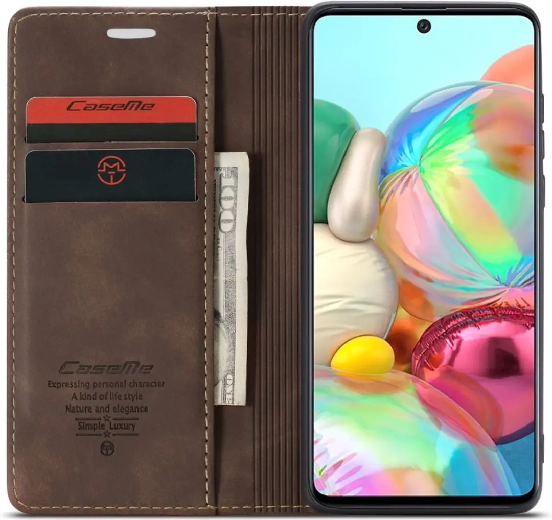 Caseme 013 Book Case Hoesje Samsung Galaxy A71 - Donkerbruin