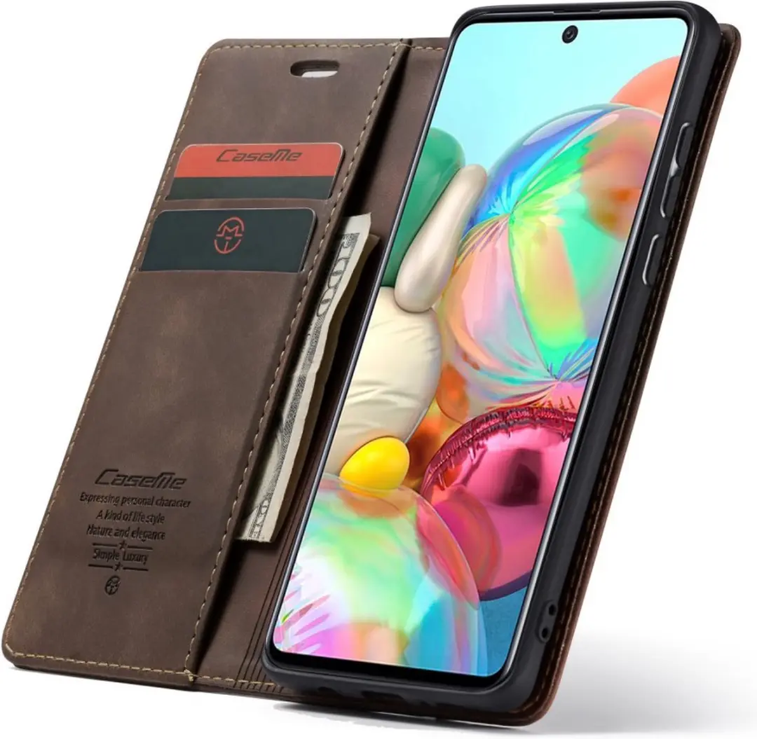 Caseme 013 Book Case Hoesje Samsung Galaxy A71 - Donkerbruin