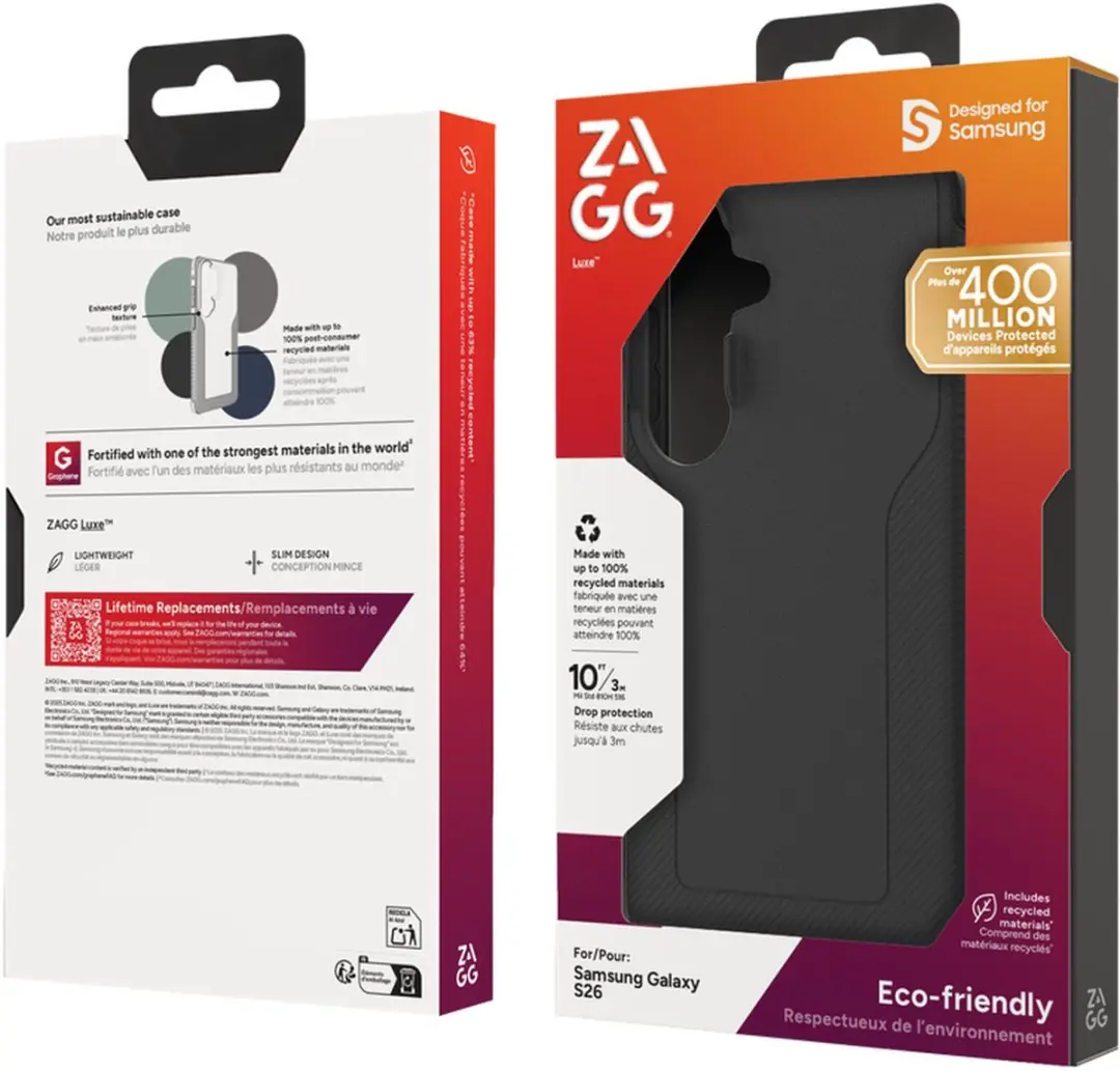 ZAGG Luxe Hoesje 702321154 Samsung Galaxy S26 - Grafeen Back Cover - Zwart