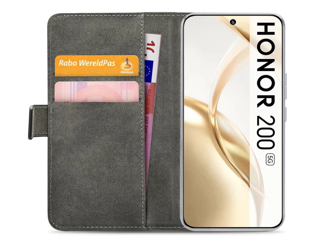 Mobilize Classic Gelly Wallet Bookcase Honor 200 - Pasjeshouder Zwart