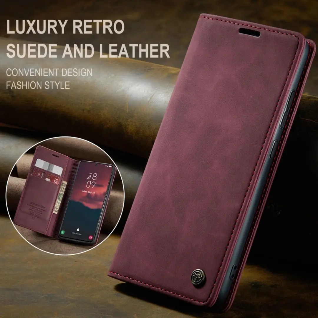 Caseme 013 Book Case Hoesje - Samsung Galaxy S24 - Bordeaux - afbeelding 6 van 6