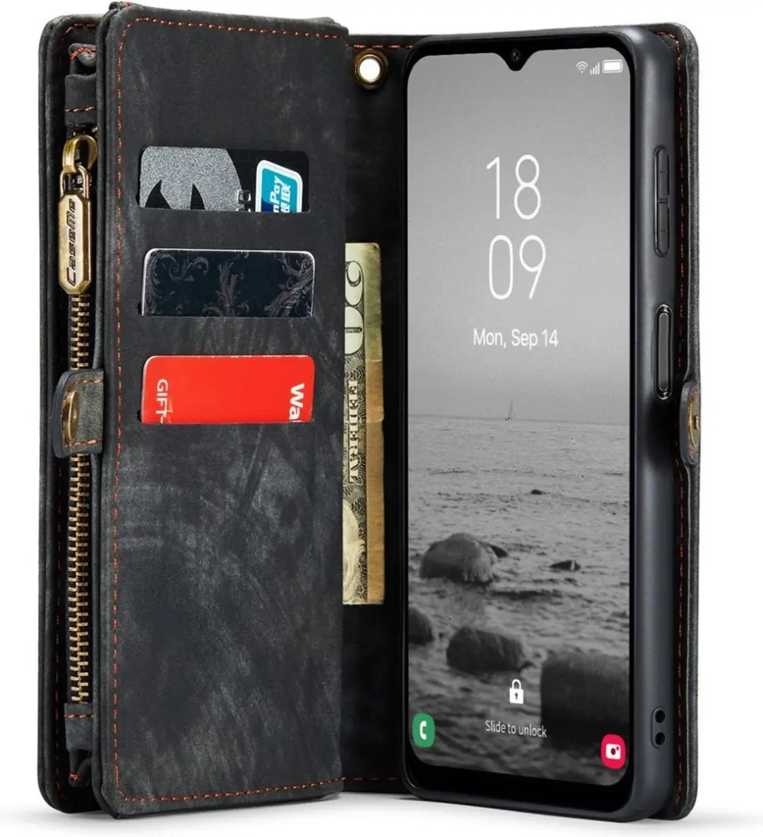 Caseme 008 Hoesje Samsung Galaxy A54 - 8 Pasjes - Zwart