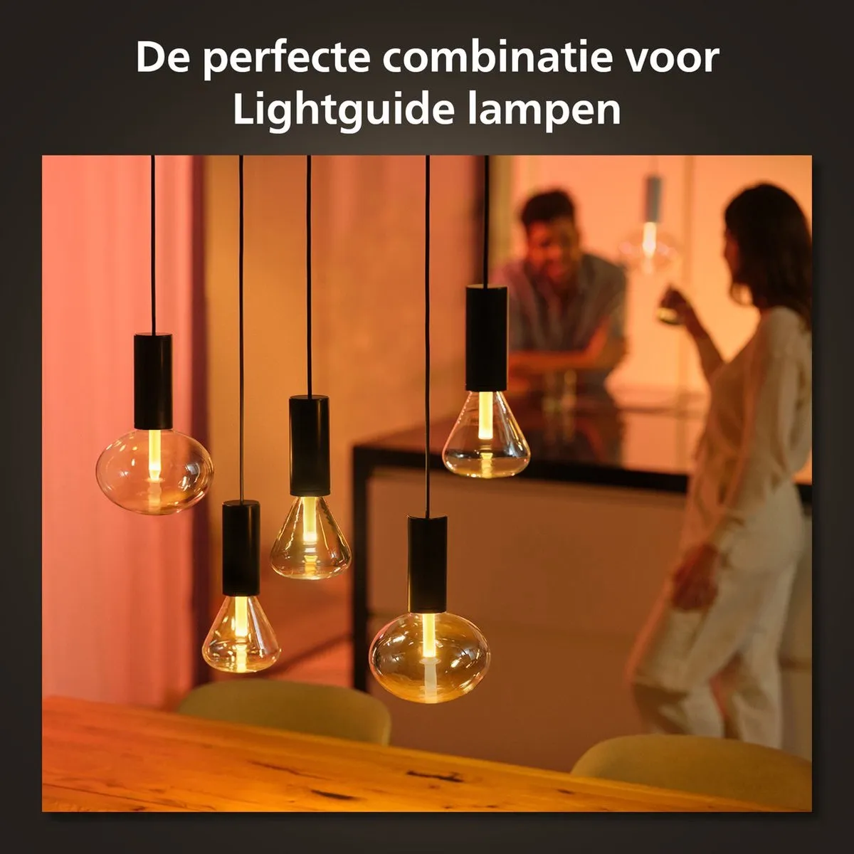 Philips Hue Lightguide Hanglamp Zwart - E27 RGBW