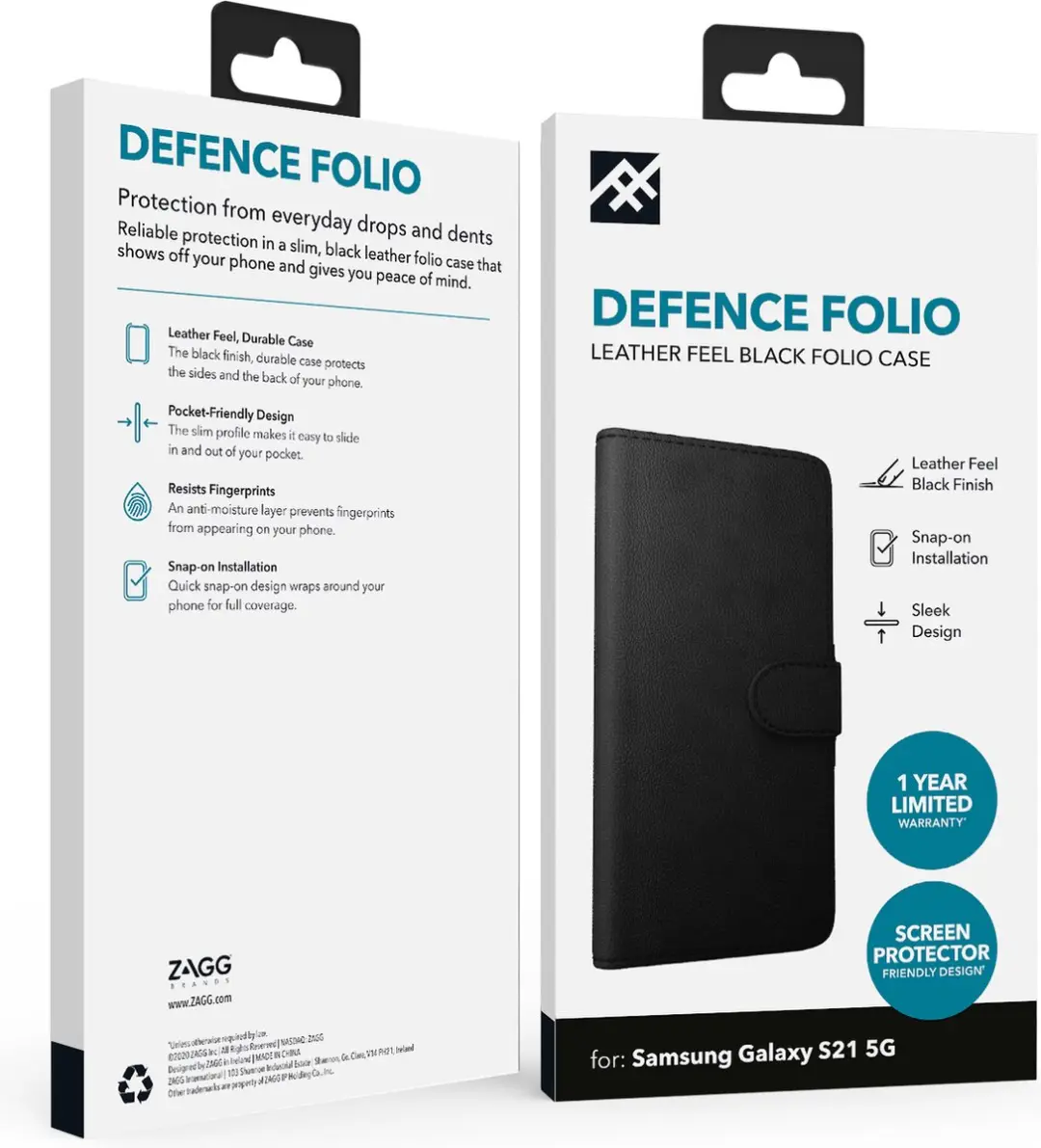 ZAGG Defence Book Cover Samsung Galaxy S21 - Zwart