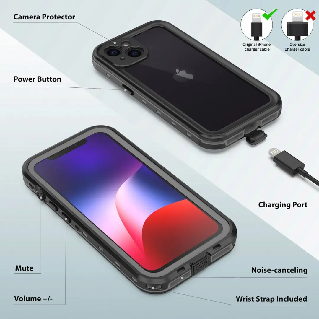 Redpepper Dot Plus Hoes iPhone 13 - Zwart - Waterdicht