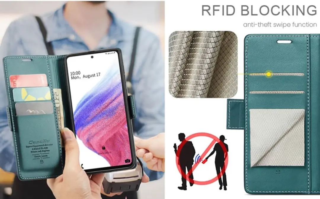 Caseme Wallet Case Groen voor Samsung Galaxy A53 5G - RFID & Magneetsluiting