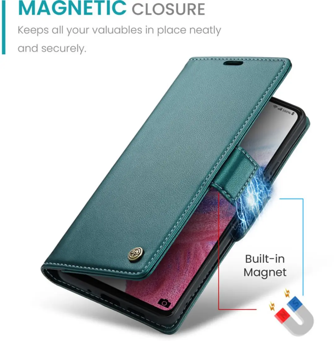 Caseme Wallet Case Groen voor Samsung Galaxy A53 5G - RFID & Magneetsluiting - afbeelding 6 van 6