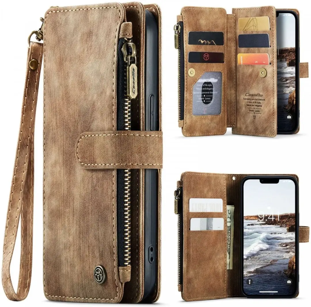 Caseme C30 Hoesje iPhone 15 - Bruin