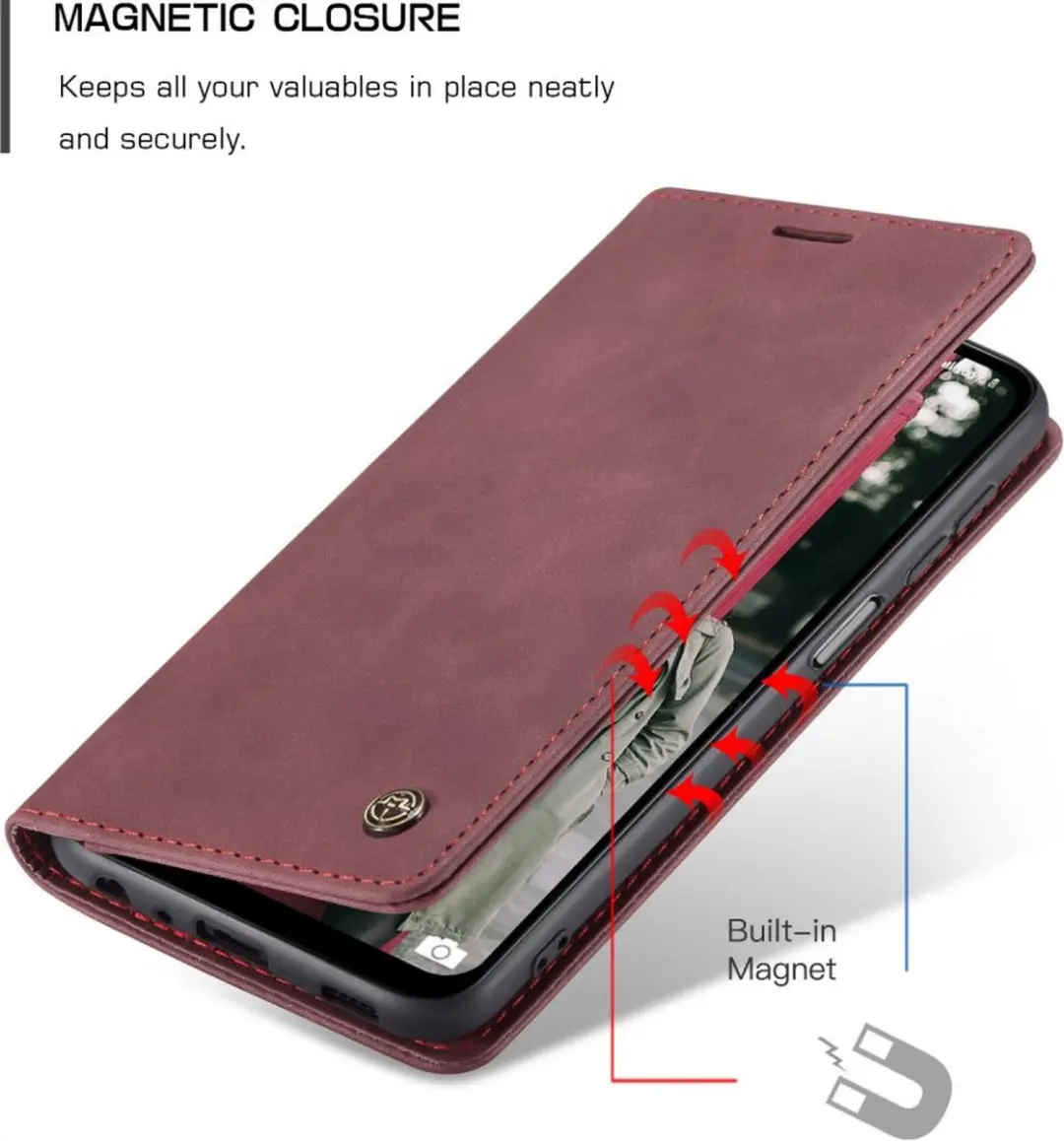 Caseme 013 Book Case Hoesje Samsung Galaxy A12 - Bordeaux