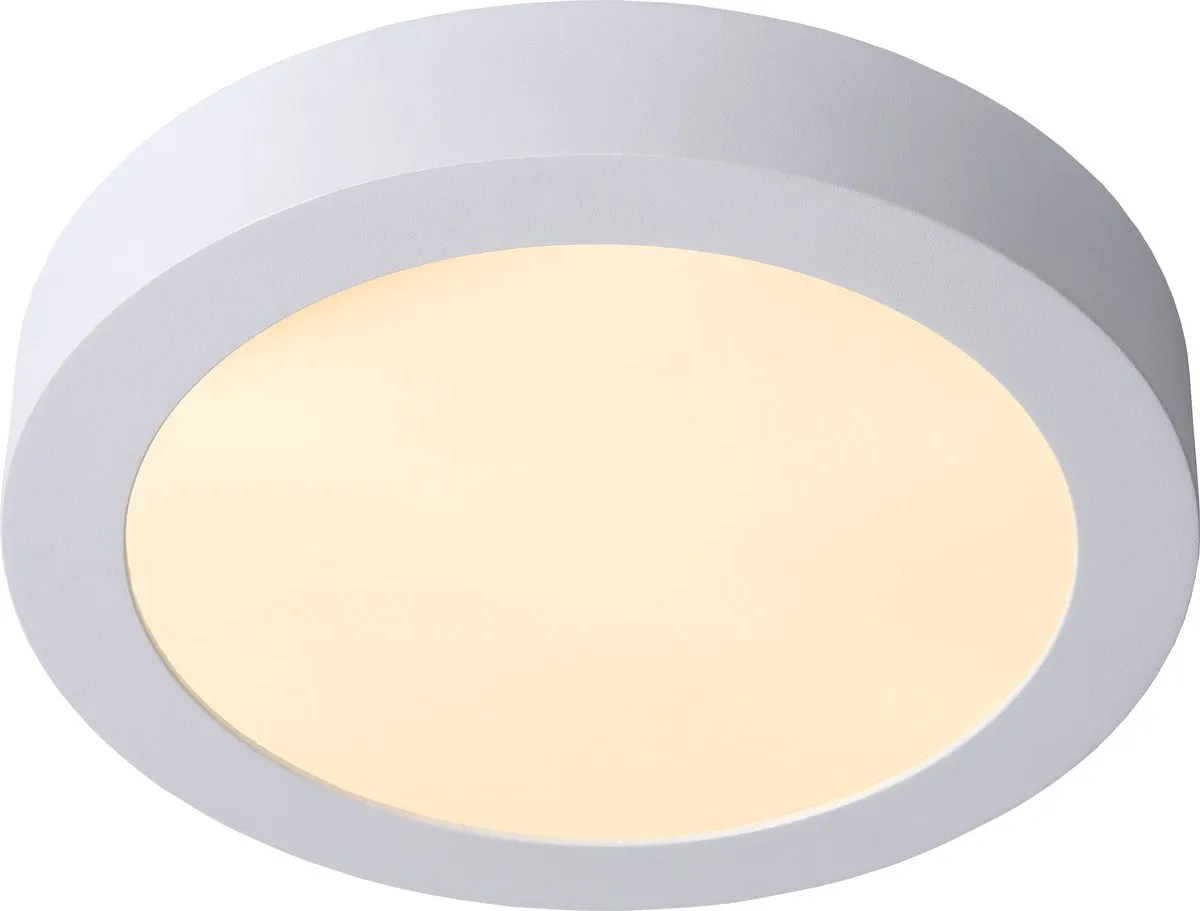 Lucide BRICE-LED Plafonnière Badkamer - Ø24cm LED 15W 3000K IP44 Wit