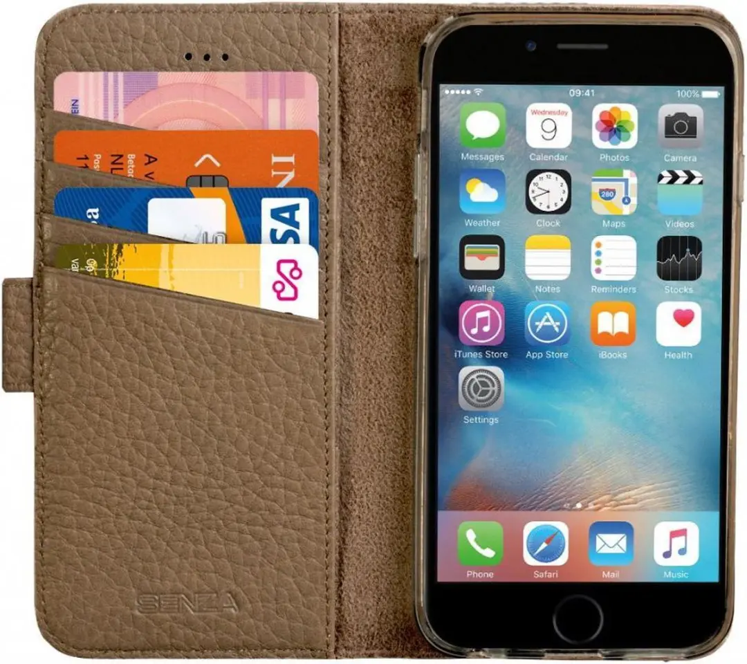 Senza Exquisite Leren Portemonnee iPhone 6/6s - Bruin WALCS1007