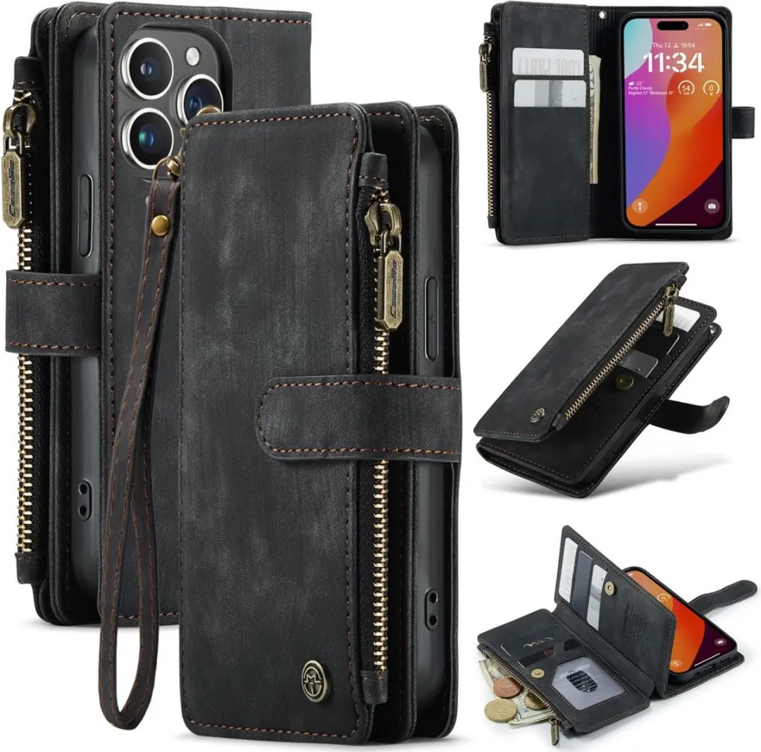 CaseMe C30 Book Case iPhone 16 Pro Hoesje
