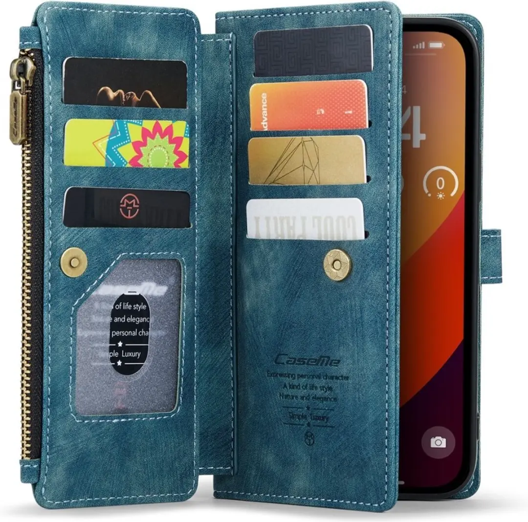 Caseme C30 Book Case iPhone 16 Pro Max Hoesje - Blauw