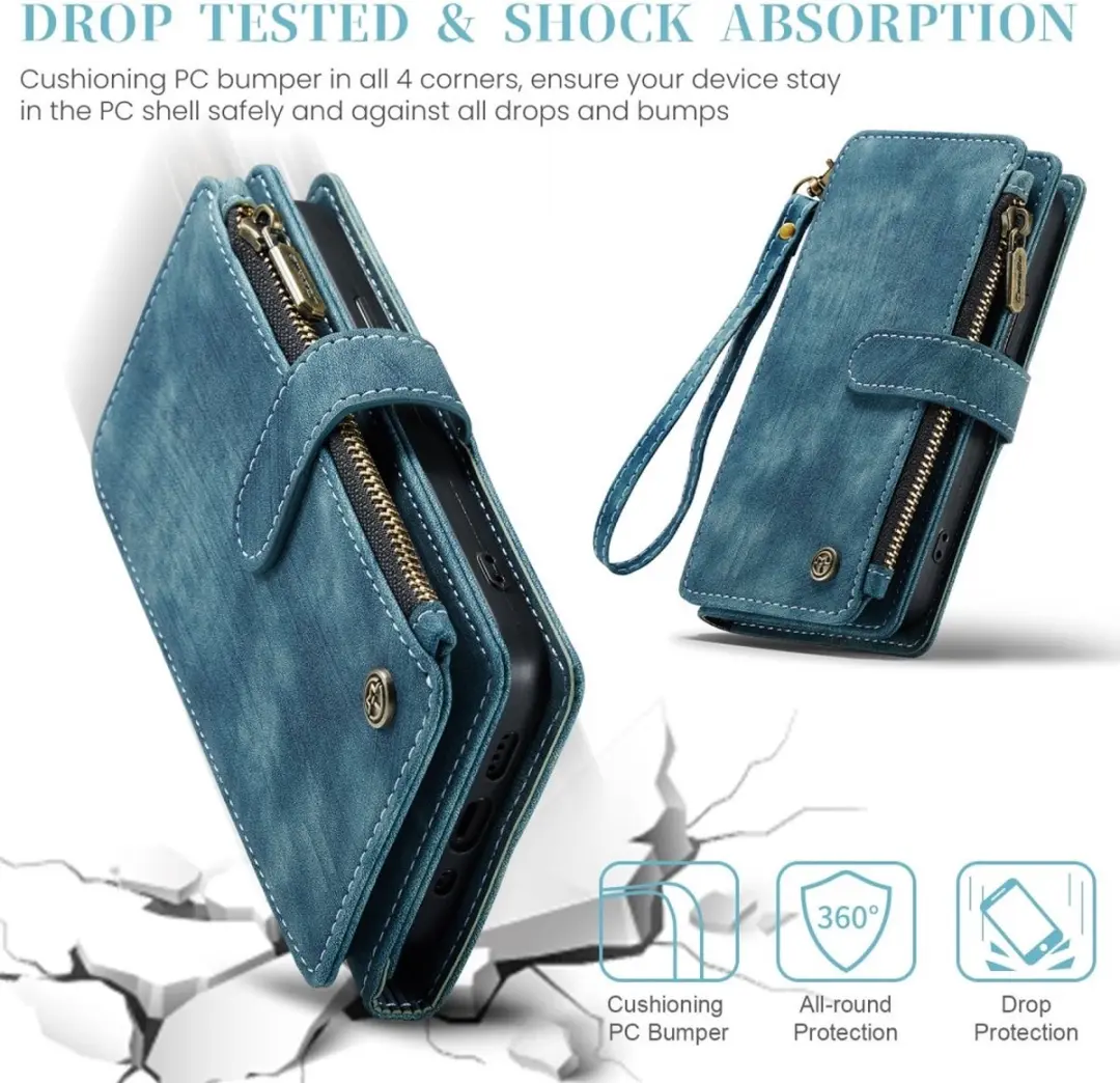 Caseme C30 Book Case iPhone 16 Pro Max Hoesje - Blauw