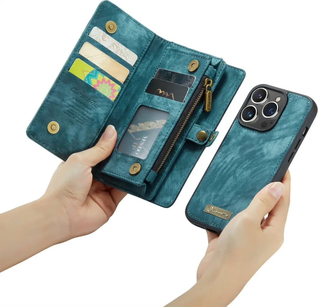 Caseme Vintage Portemonneehoes iPhone 15 Pro Max CSM-39271 - Blauw