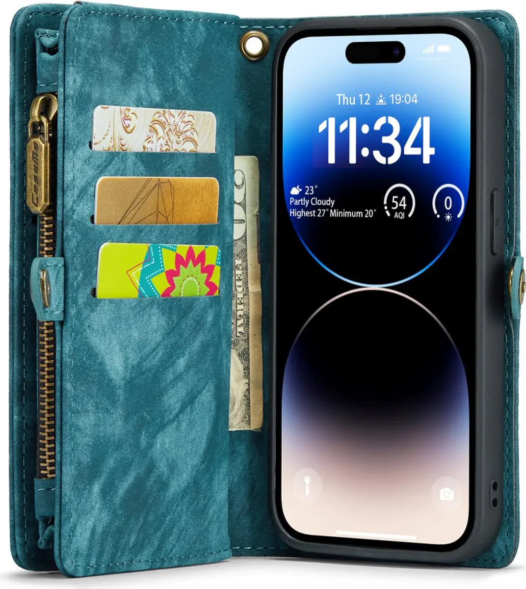Caseme Vintage Portemonneehoes iPhone 15 Pro Max CSM-39271 - Blauw