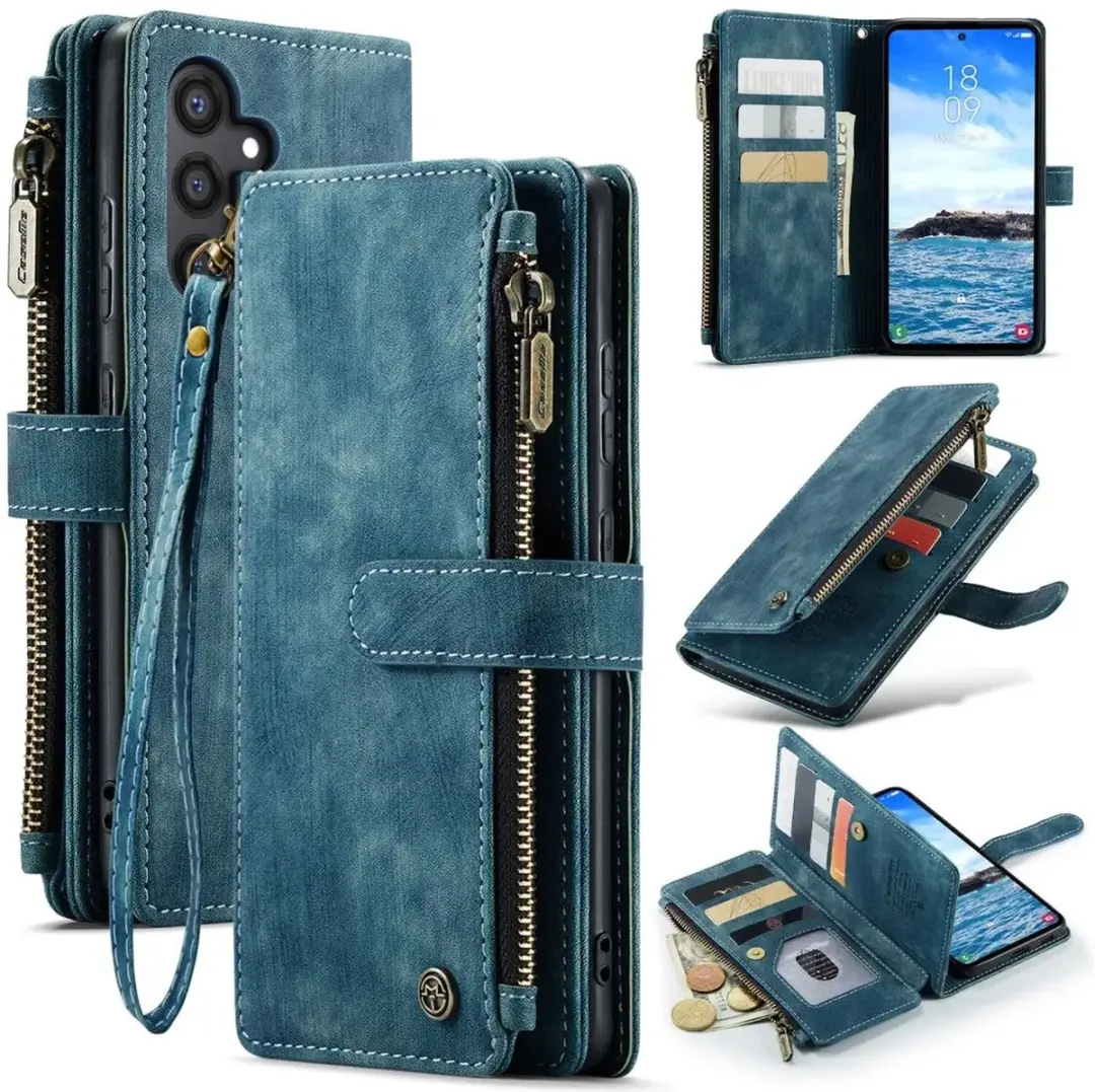 Caseme C30 Wallet Hoesje Samsung Galaxy S25 Plus - Blauw