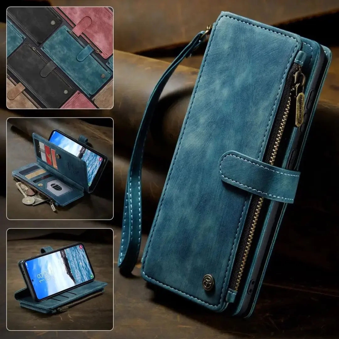Caseme C30 Wallet Hoesje Samsung Galaxy S25 Plus - Blauw