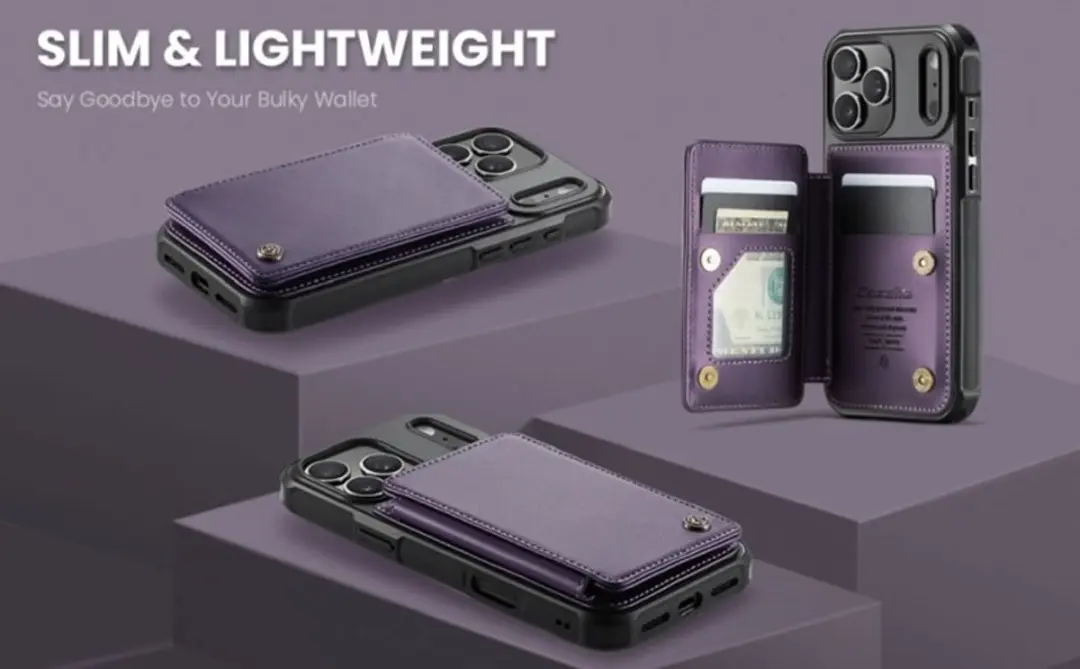 Caseme Portemonnee Backcover iPhone 17 Pro Max - Anti-RFID - Paars