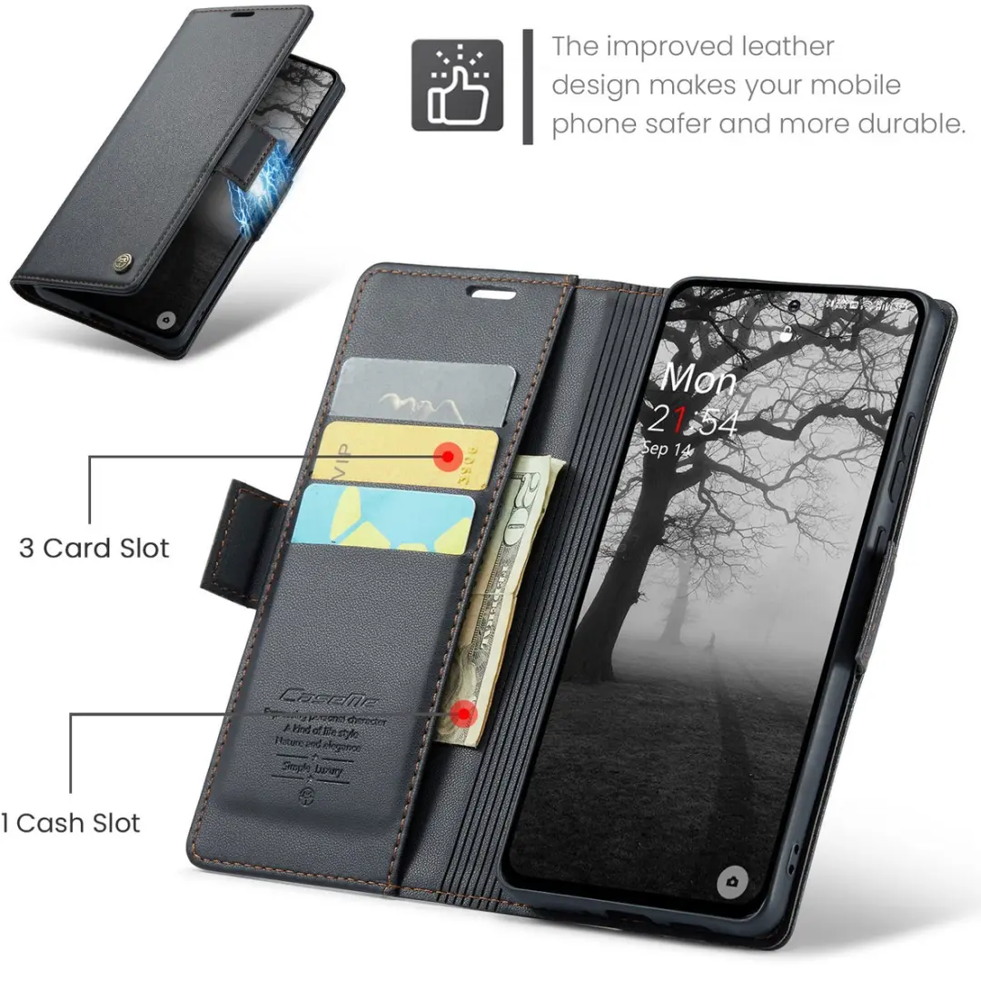 CaseMe Wallet Case OnePlus 12 - RFID Bescherming - Zwart