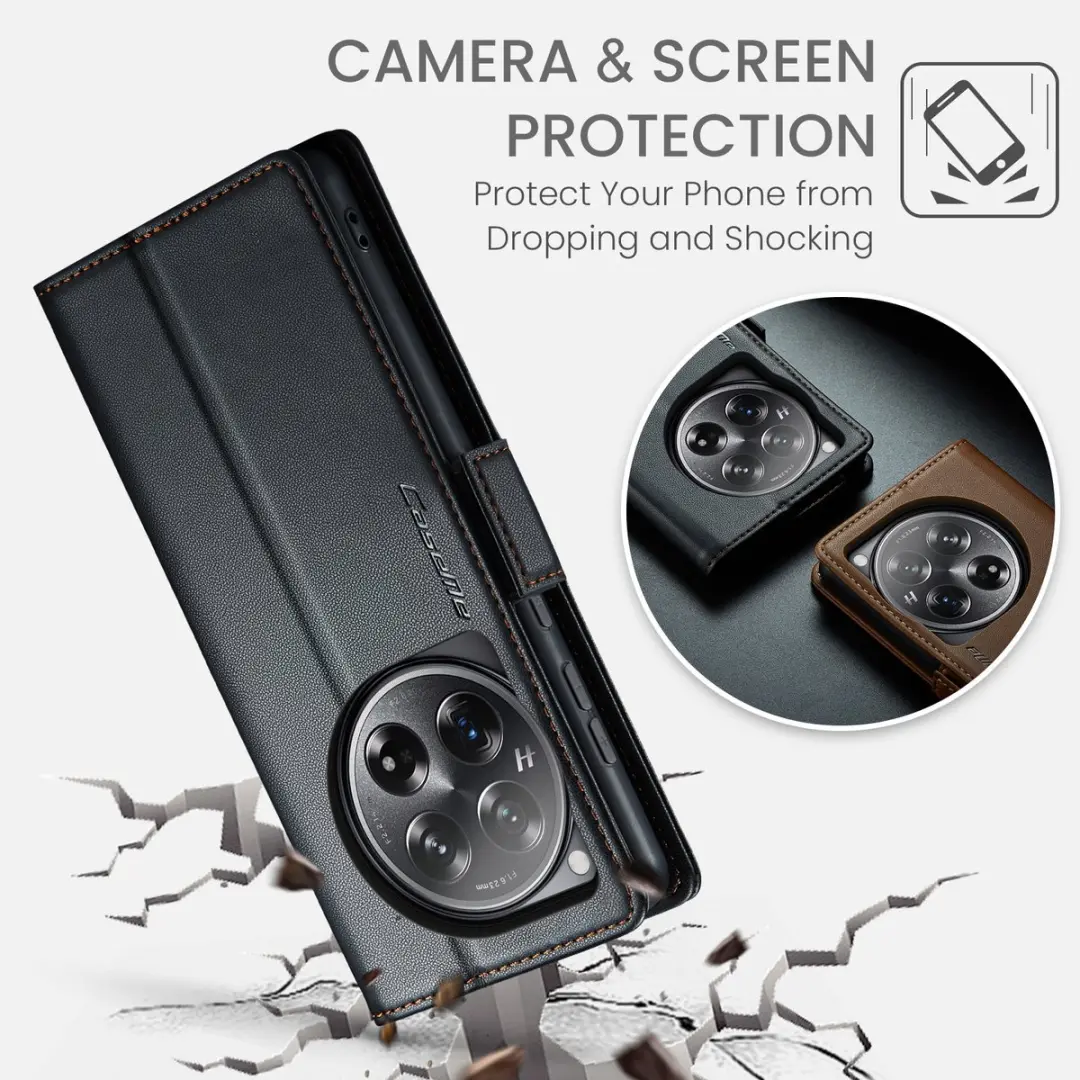 CaseMe Wallet Case OnePlus 12 - RFID Bescherming - Zwart