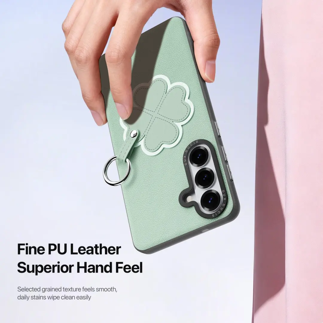 Dux Ducis Luvy PU-leer Backcover Samsung Galaxy S26 Ultra - Klavertje/Groen