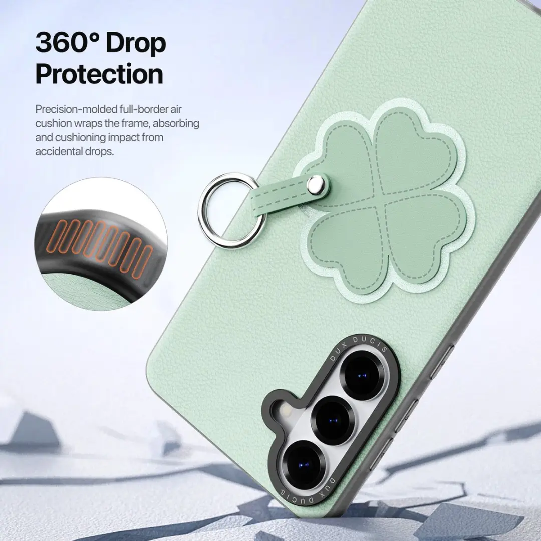 Dux Ducis Luvy PU-leer Backcover Samsung Galaxy S26 Ultra - Klavertje/Groen