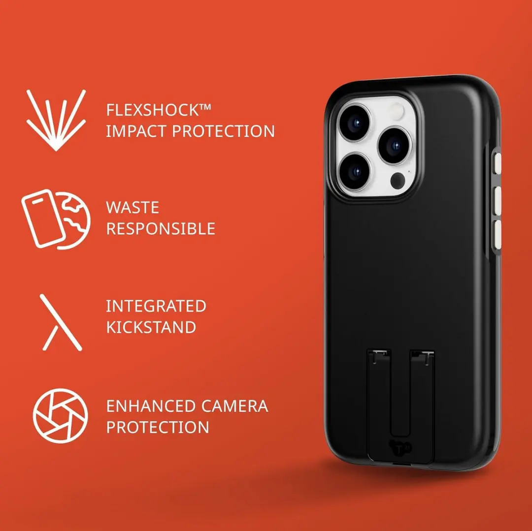 Tech21 Evo Crystal Kick iPhone 15 Pro Hoesje - T21-10261 - Zwart