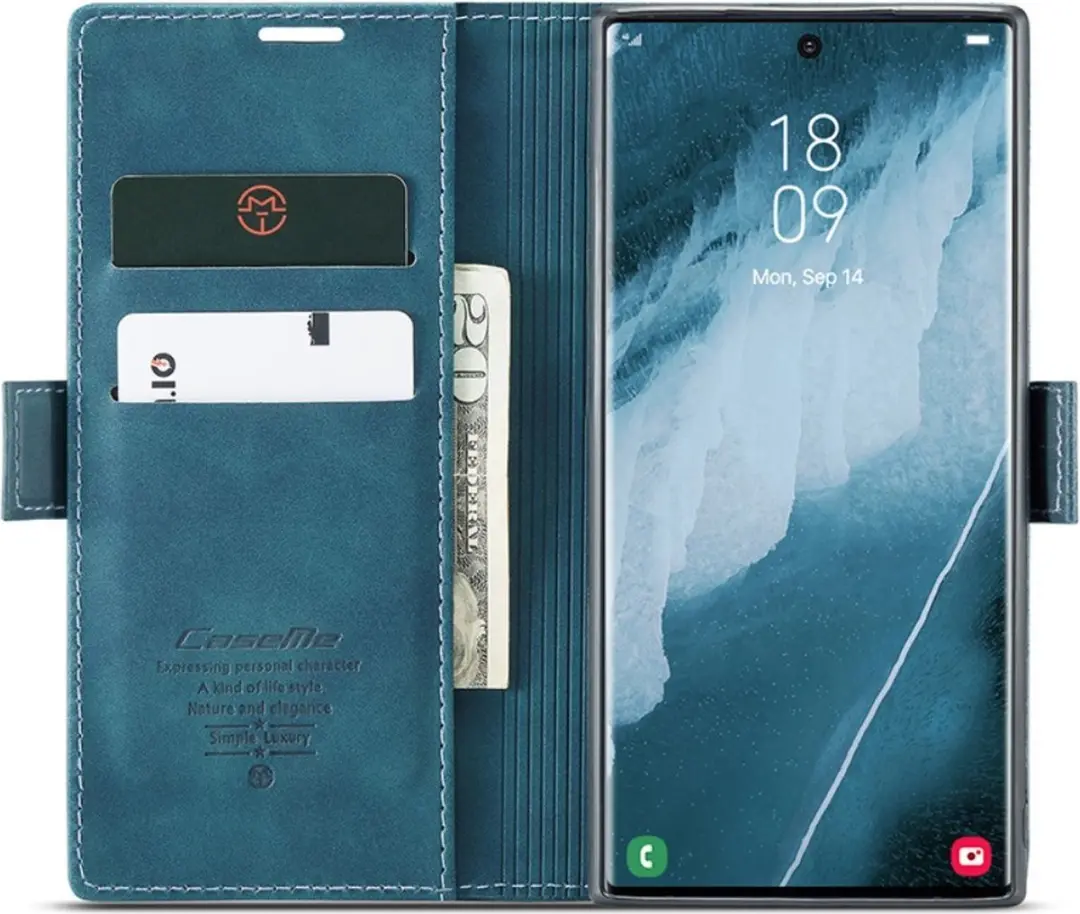 Caseme 013 Book Case Hoesje - Samsung Galaxy S24 Ultra - Blauw