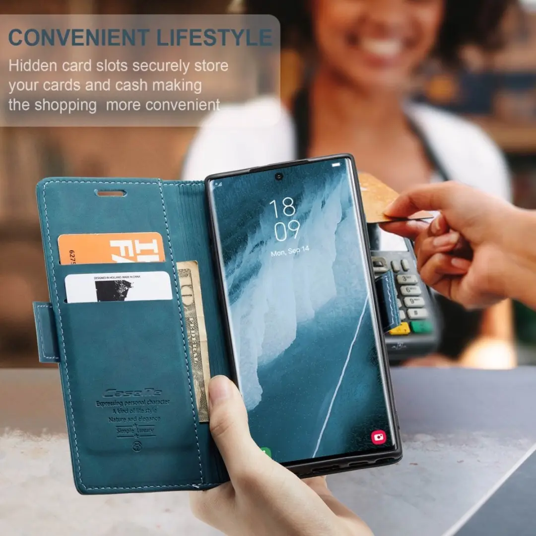 Caseme 013 Book Case Hoesje - Samsung Galaxy S24 Ultra - Blauw