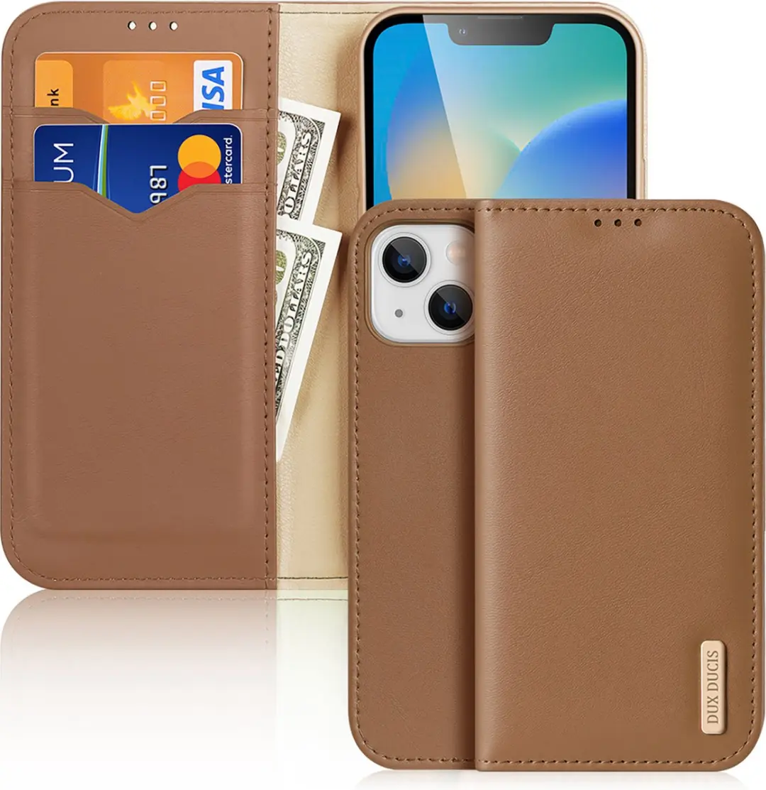 Dux Ducis Hivo Apple iPhone 14 Pro Max Hoesje - RFID - 3 Pasjes - Bruin