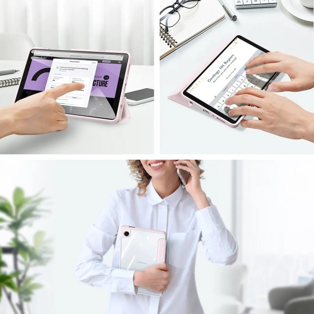 Dux Ducis Tablethoes Samsung Galaxy Tab A11/A9 - Roze - afbeelding 6 van 6
