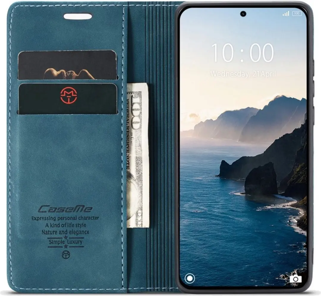 Caseme 013 Book Case Hoesje Xiaomi 14T Pro - Blauw