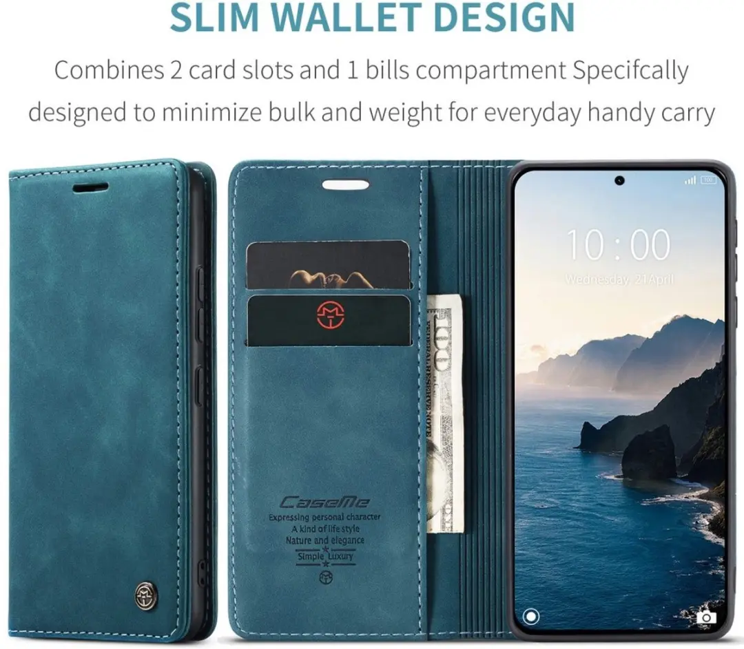 Caseme 013 Book Case Hoesje Xiaomi 14T Pro - Blauw