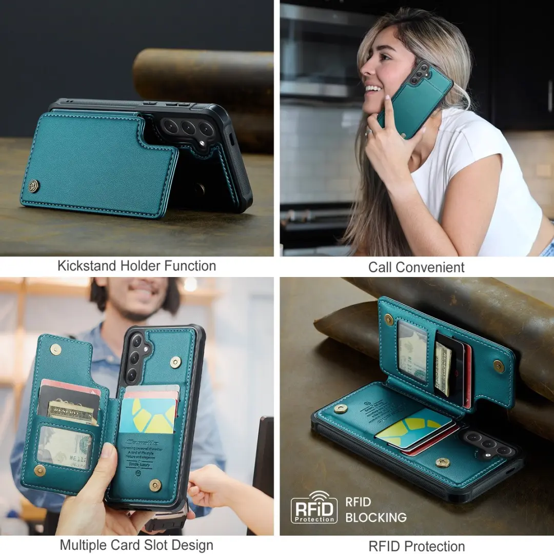 Caseme C22 Hoesje Samsung Galaxy S25 FE - Groen - 5 Pasjes