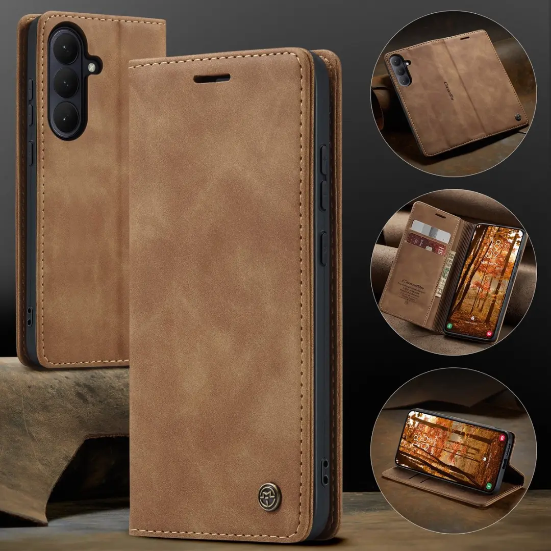 Caseme 013 Book Case Hoesje - Samsung Galaxy S26 - 2 Pasjes - Bruin