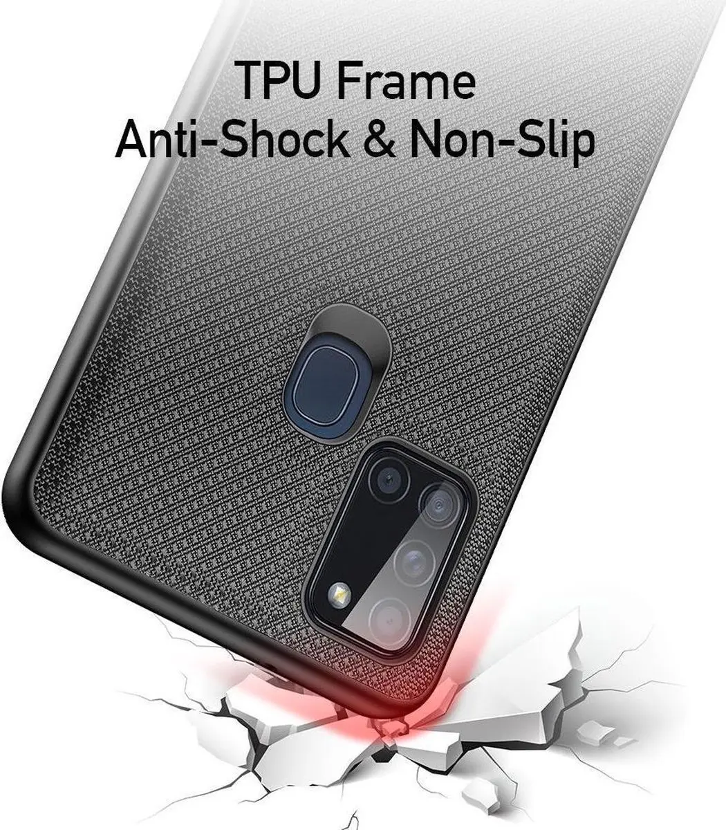 Dux Ducis Fino Series Samsung Galaxy A21s Hoesje - Zwart BACK-FINO-BK-A217F