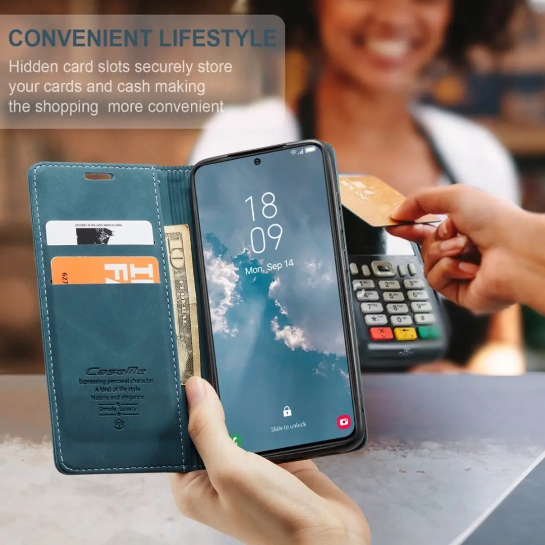 Caseme 013 Book Case Hoesje Samsung Galaxy S23 - Blauw