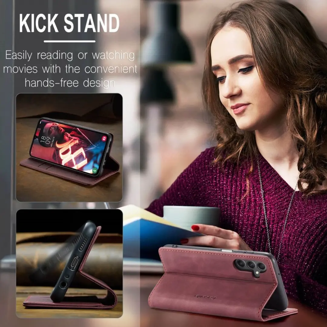 Caseme 013 Book Case Hoesje Samsung Galaxy A16 - Bordeaux - afbeelding 6 van 6