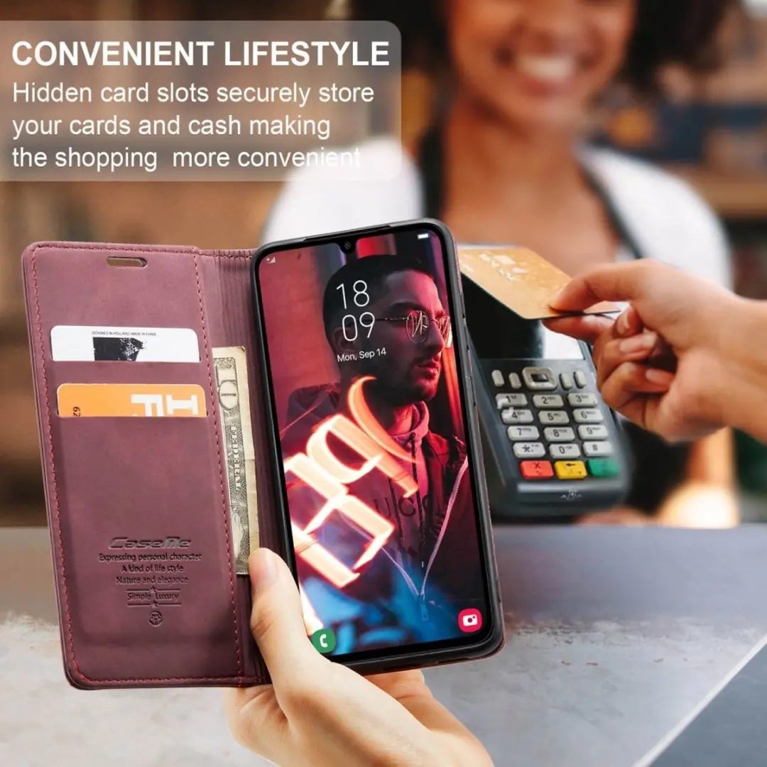 Caseme 013 Book Case Hoesje Samsung Galaxy A16 - Bordeaux