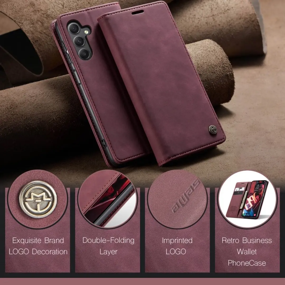 Caseme 013 Book Case Hoesje Samsung Galaxy A16 - Bordeaux