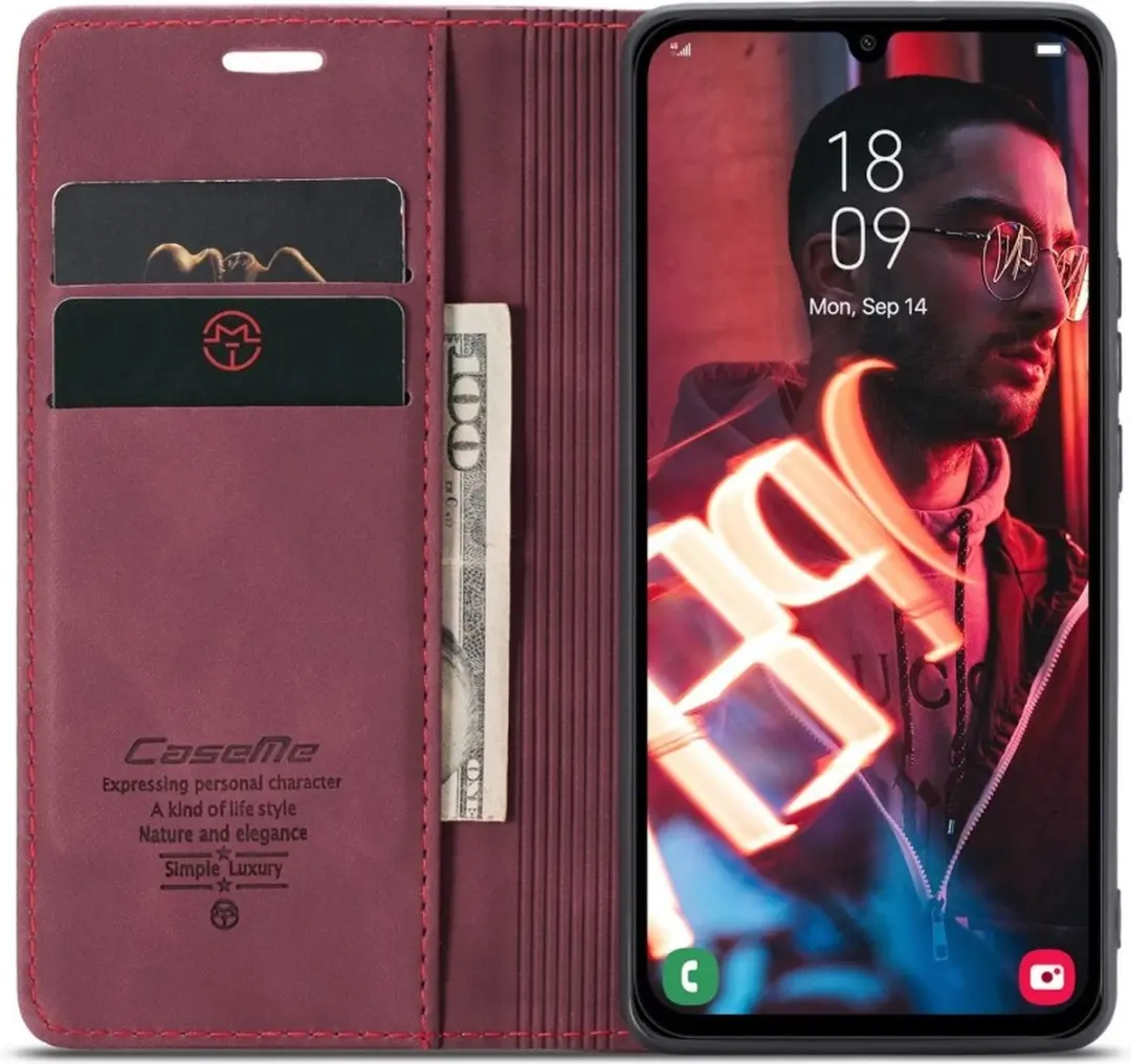 Caseme 013 Book Case Hoesje Samsung Galaxy A16 - Bordeaux